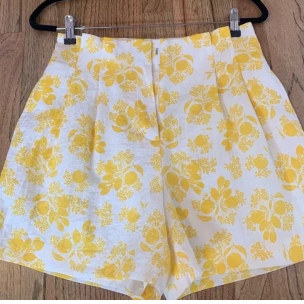 Ann Taylor Yellow and White Floral High Waist Shorts